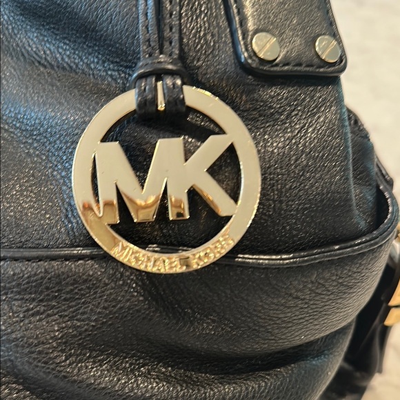 Michael Kors Black Shoulder Bag with Gold Accents - Picture 2 of 9